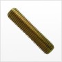1 1/8"-8 x 10" Threaded Stud, ASTM A193 Grade B7, Zinc Plated Yellow