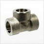 1 1/2" Socket Weld Tee, Forged Stainless Steel 304, 3000#